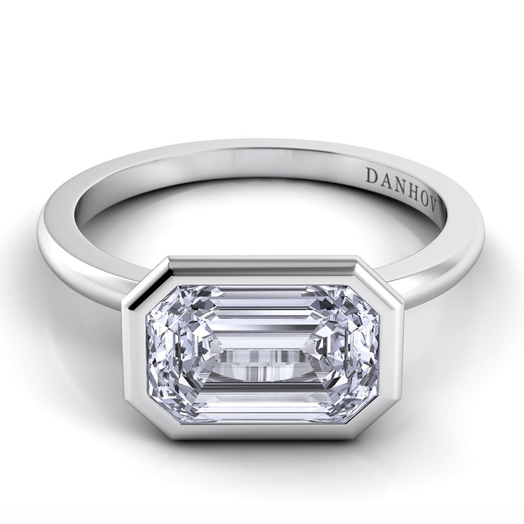 Per Lei Single Shank Asscher Engagement Ring — image 1 of 4