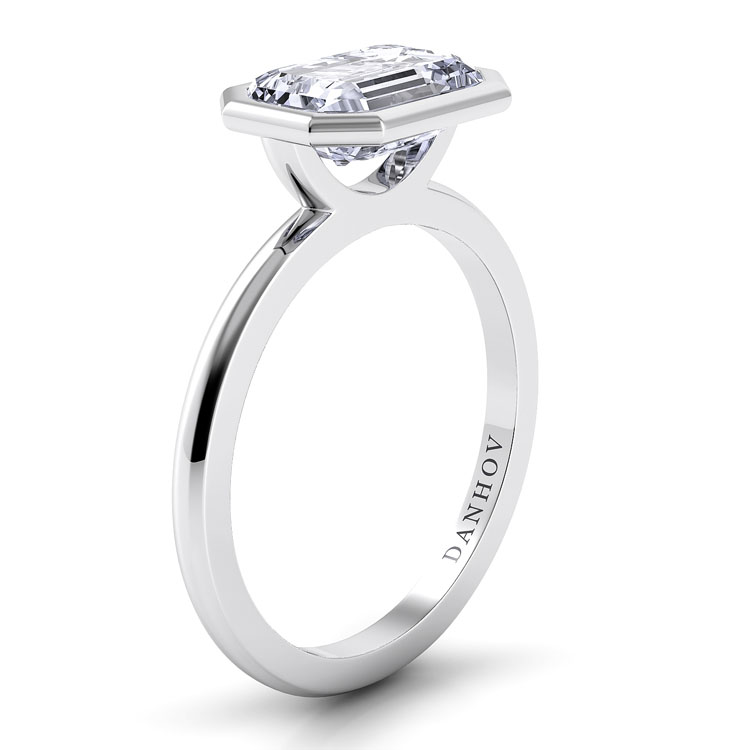 Per Lei Single Shank Asscher Engagement Ring — image 2 of 4