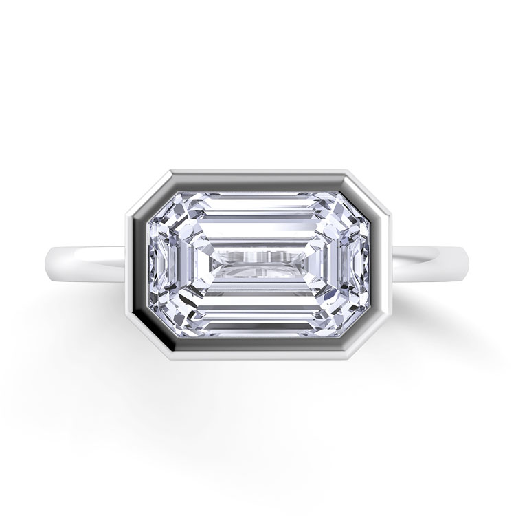 Per Lei Single Shank Asscher Engagement Ring — image 3 of 4