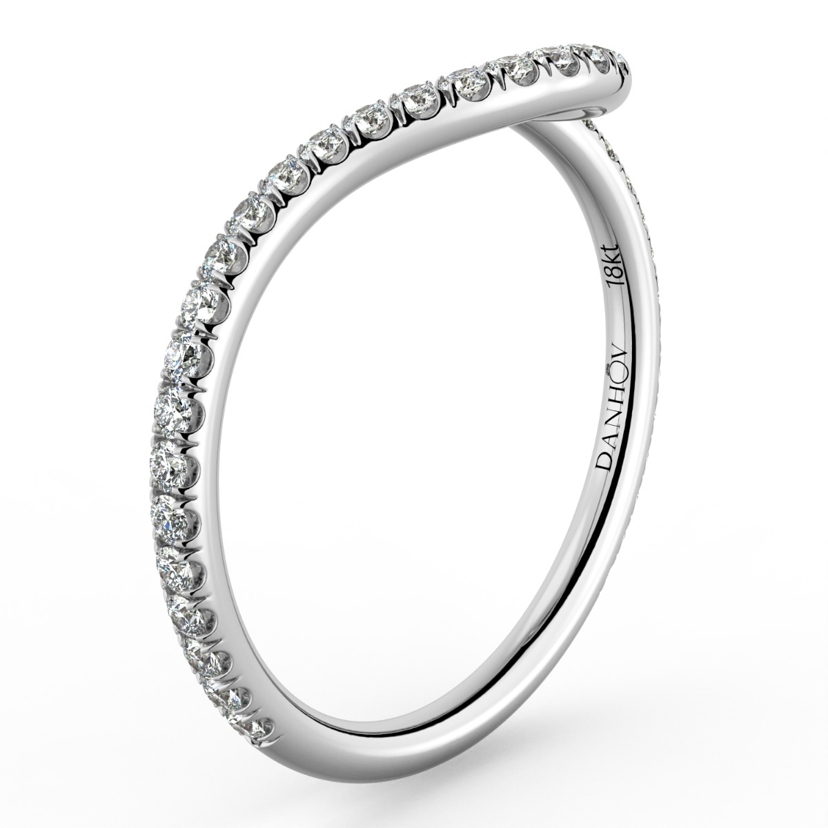 Abbraccio Half Moon Curved Diamond Wedding Band — image 1 of 1