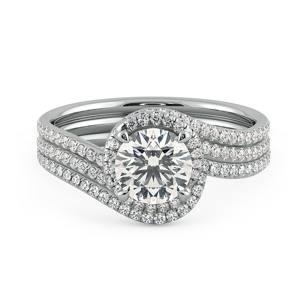 Abbraccio Quarter Moon Curved Diamond Band — image 4 of 9