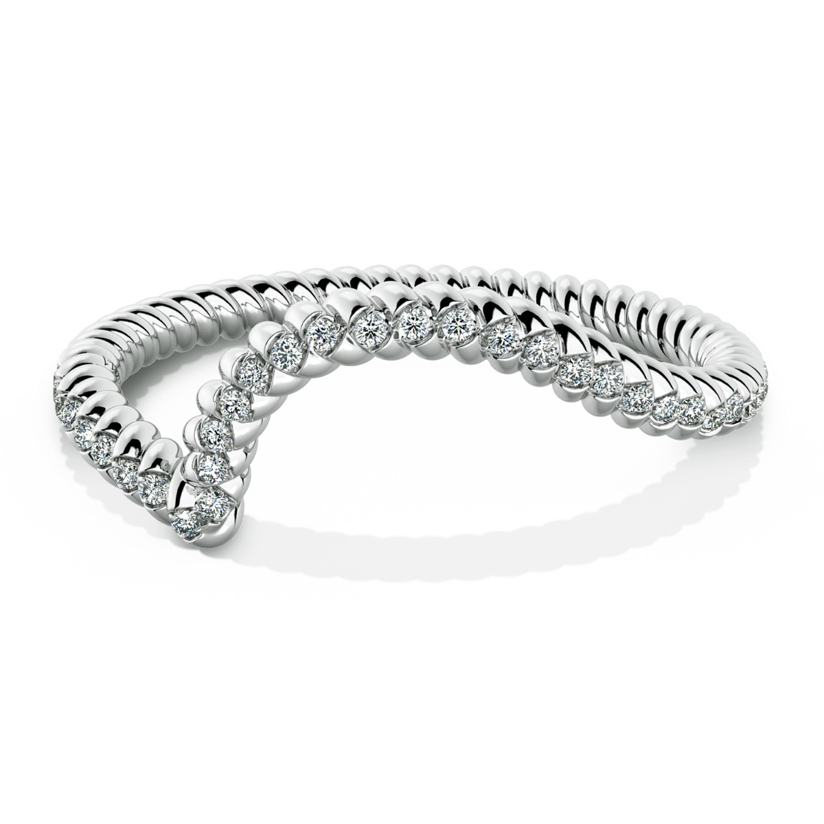 Abbraccio Braided Diamond Wedding Band — image 2 of 9