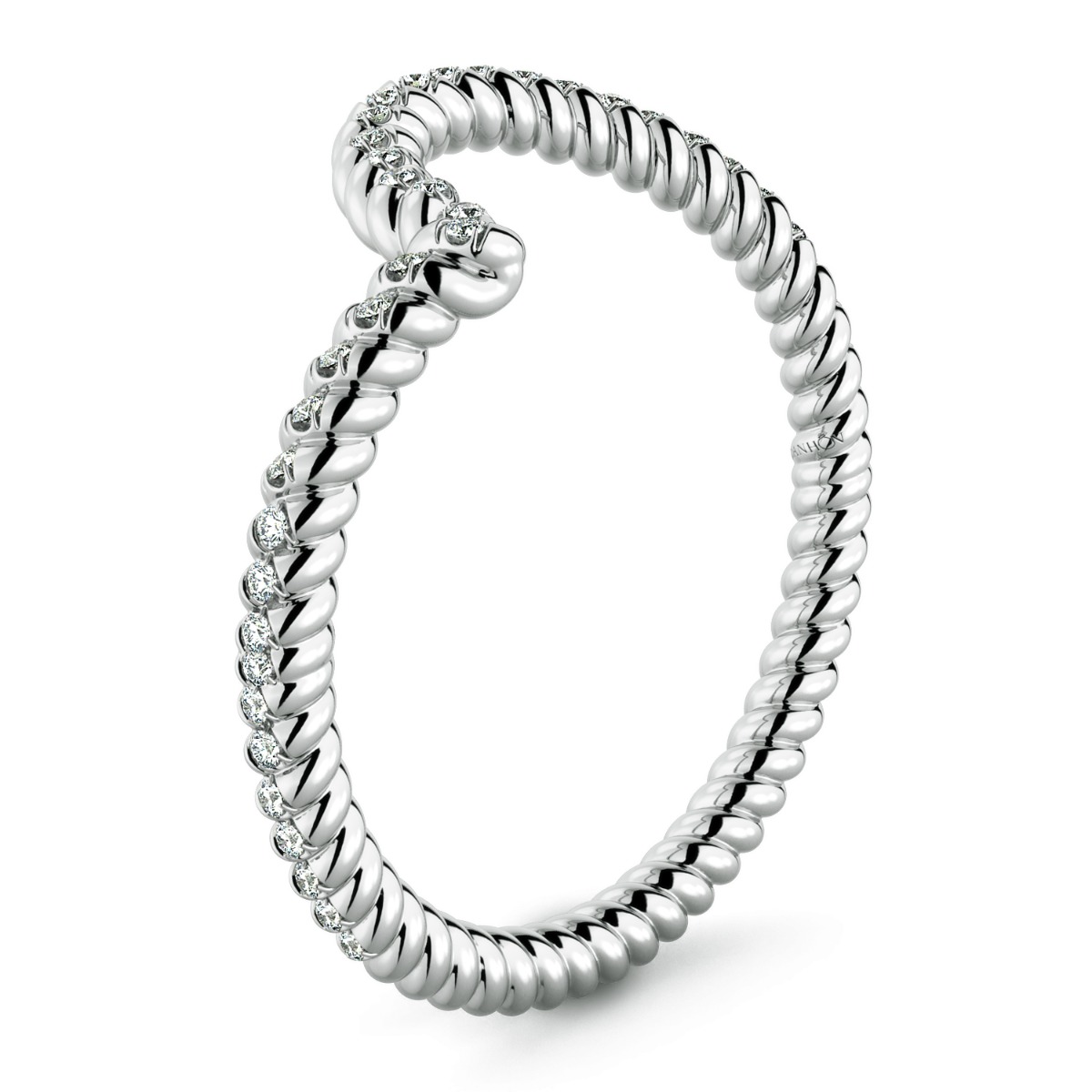 Abbraccio Braided Diamond Wedding Band — image 1 of 9