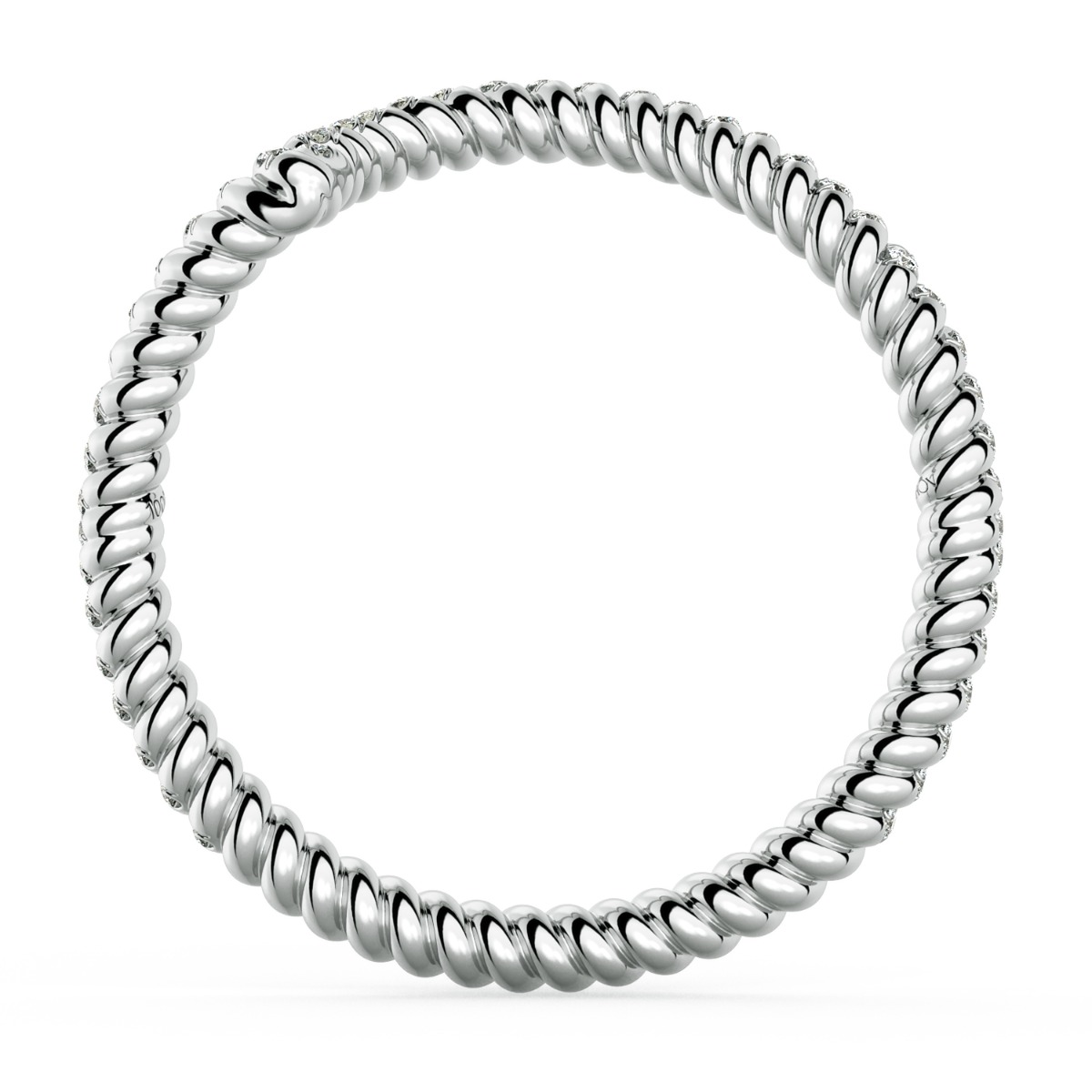 Abbraccio Braided Diamond Wedding Band — image 3 of 9