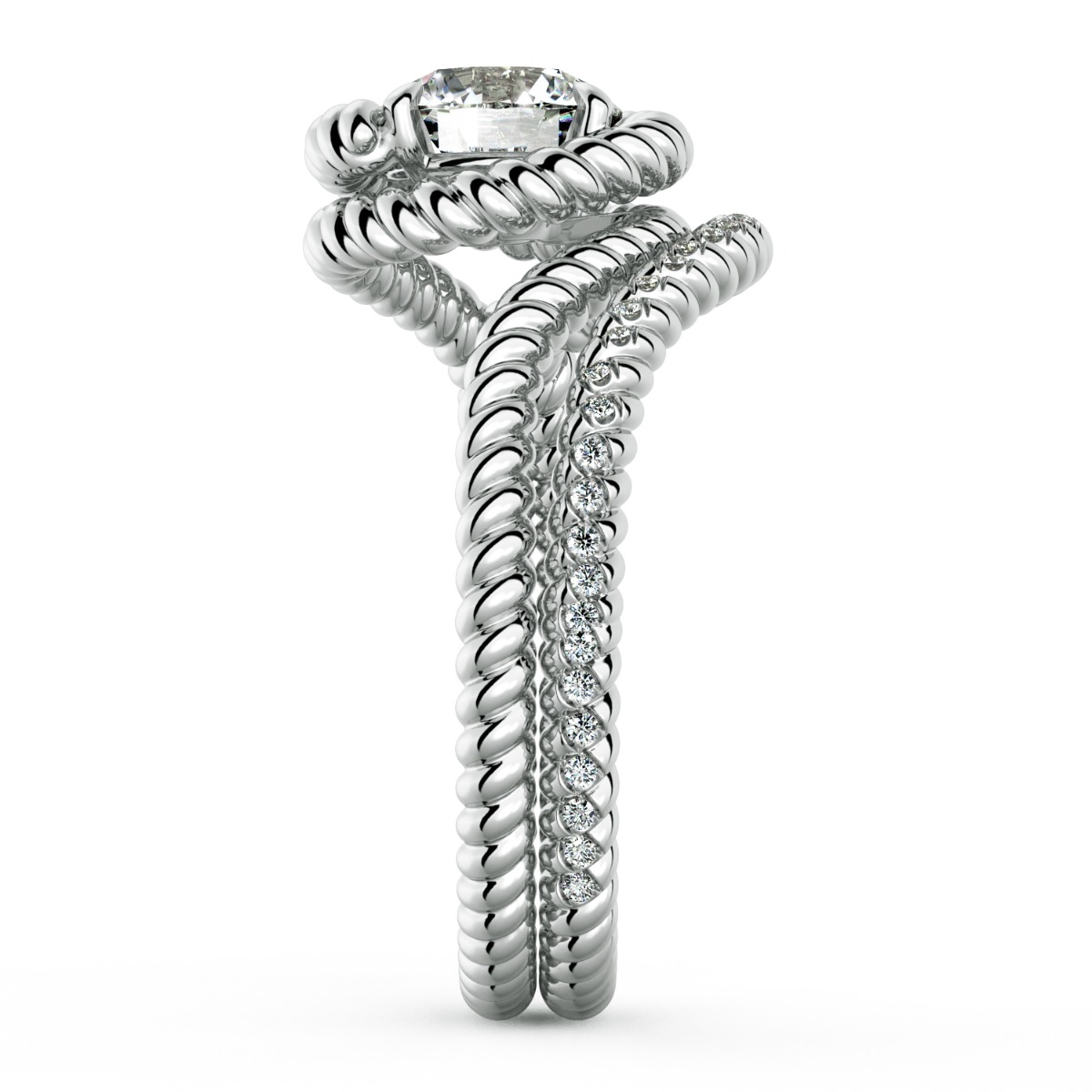 Abbraccio Braided Diamond Wedding Band — image 8 of 9