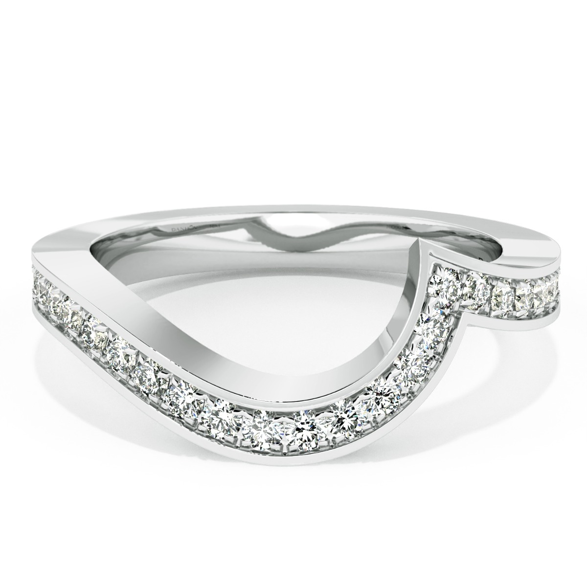 Abbraccio Curved Diamond Wedding Band — image 1 of 9