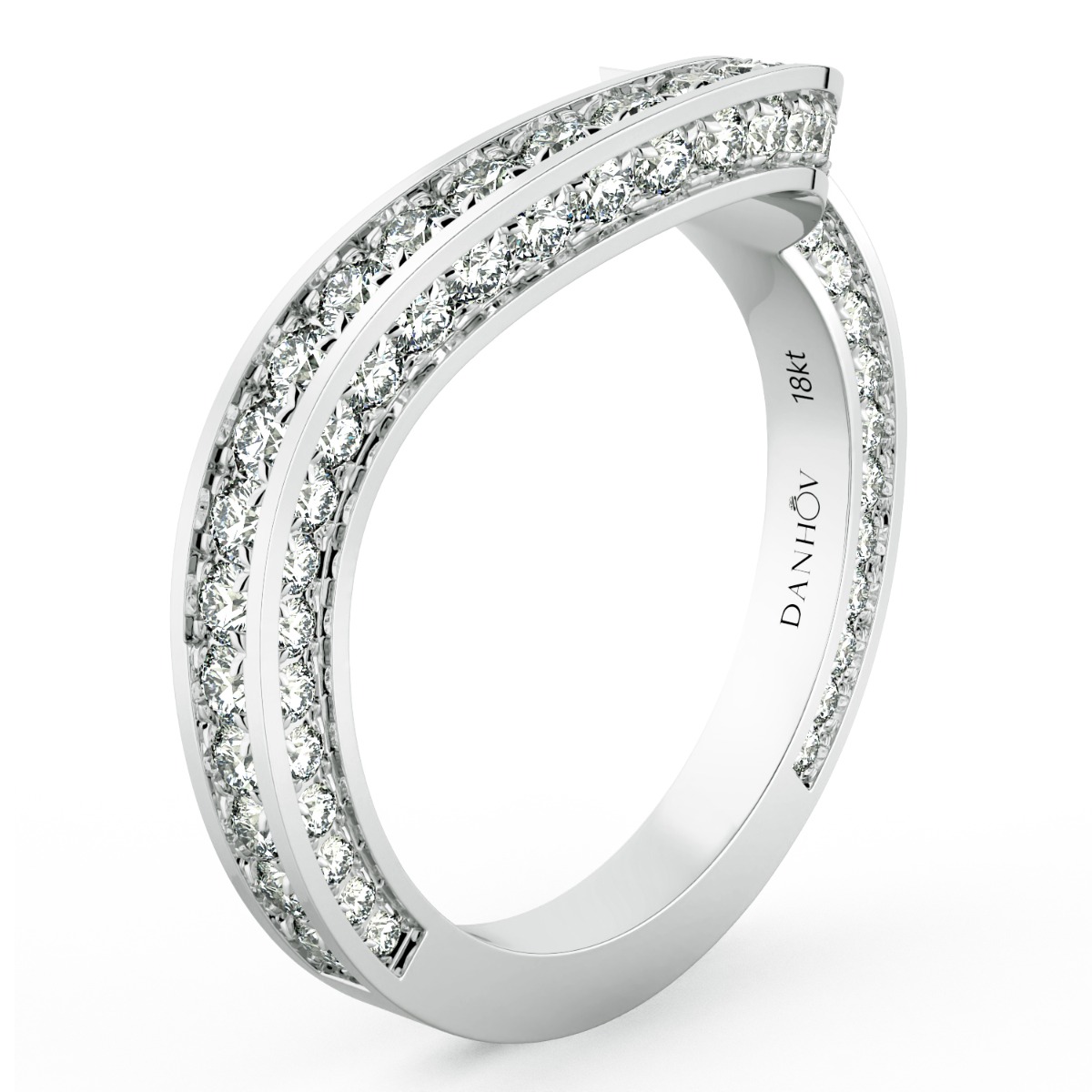 Abbraccio Curved Diamond Wedding Band — image 2 of 9