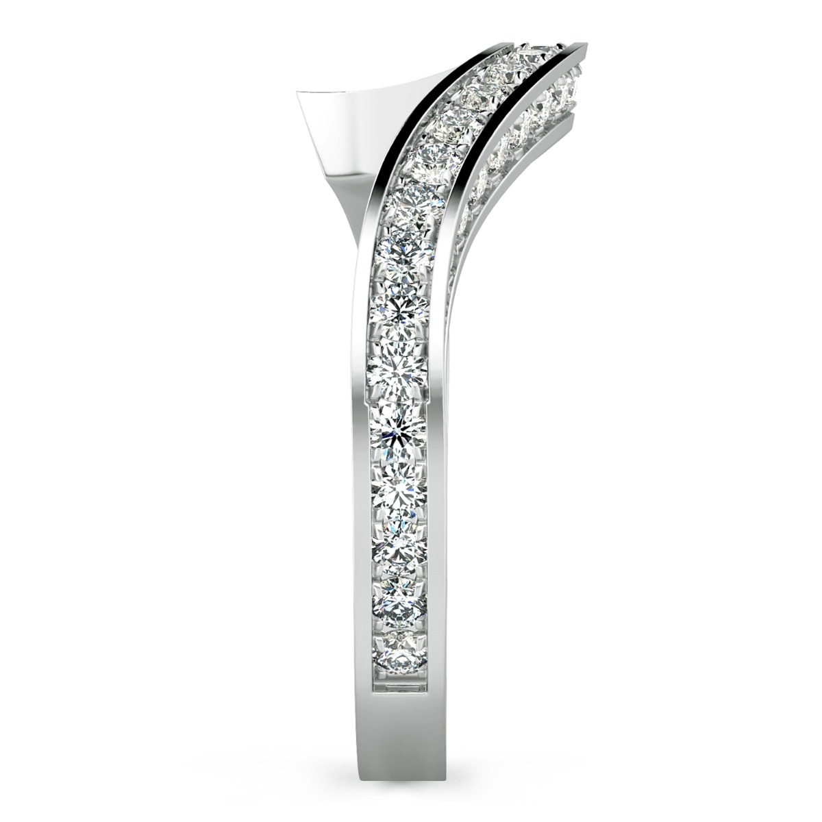 Abbraccio Curved Diamond Wedding Band — image 4 of 9