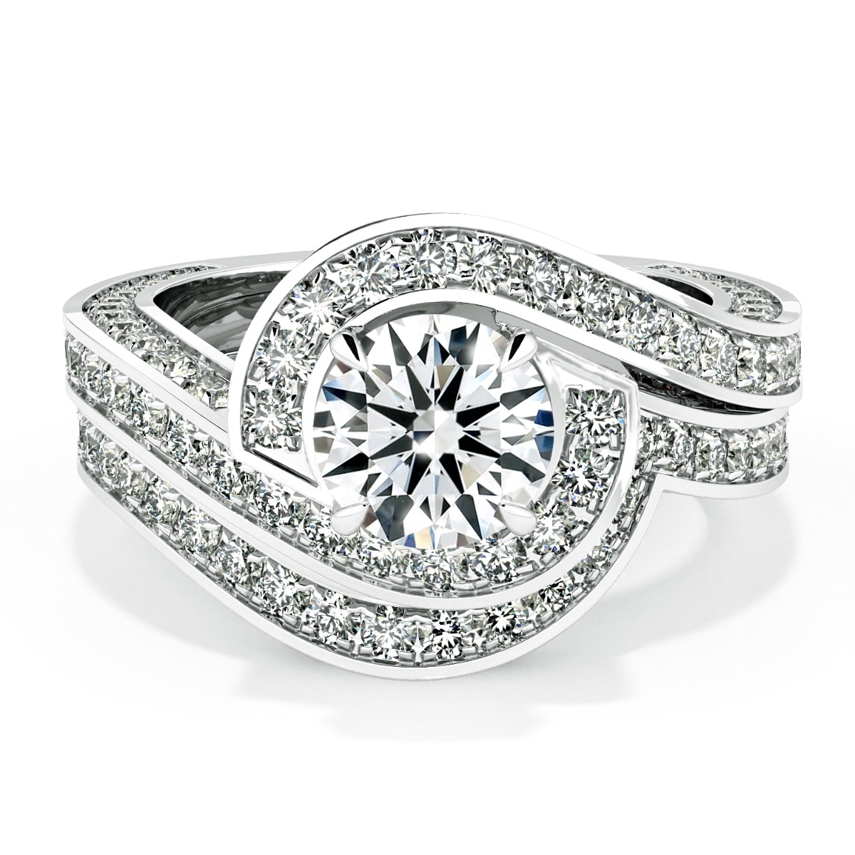 Abbraccio Curved Diamond Wedding Band — image 5 of 9