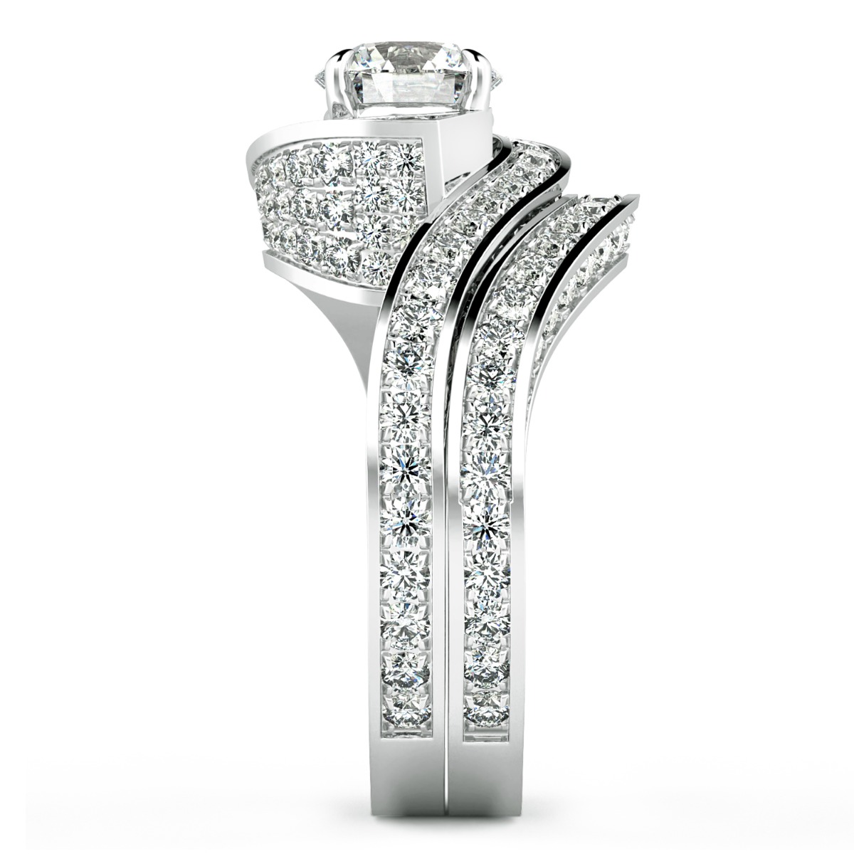 Abbraccio Curved Diamond Wedding Band — image 8 of 9