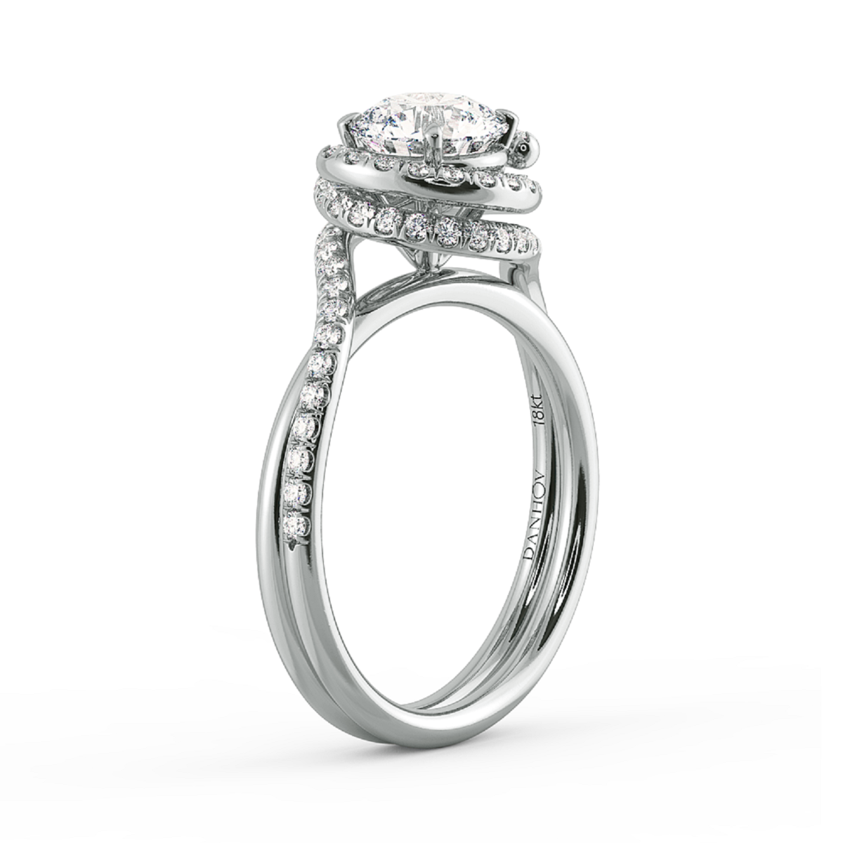 Abbraccio Double Ring Swirl Engagement Ring — image 1 of 9