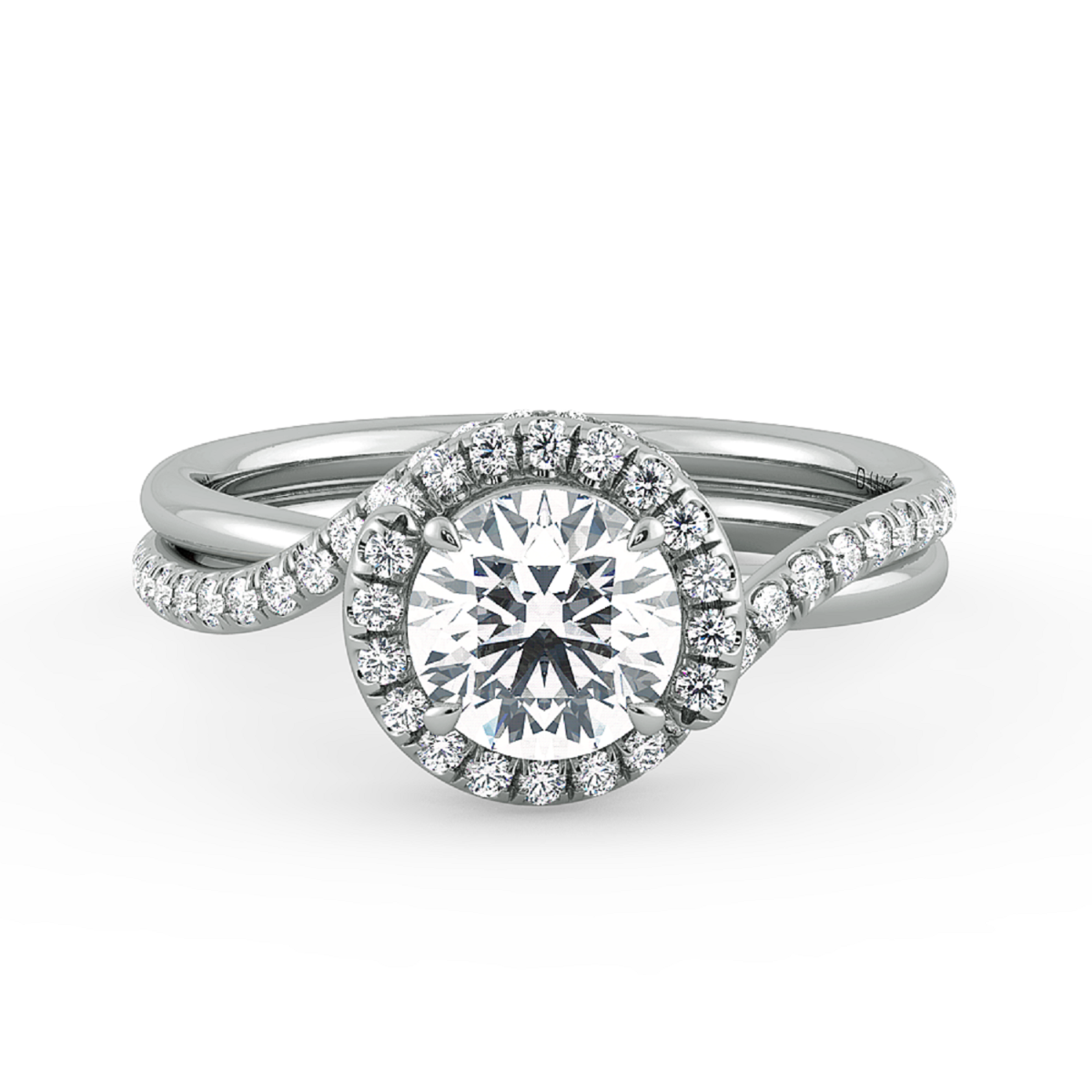 Abbraccio Double Ring Swirl Engagement Ring — image 9 of 9