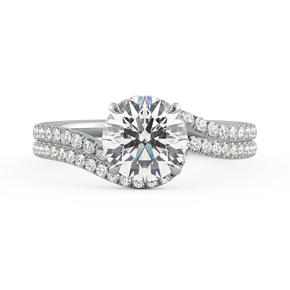 Abbraccio Swirl Diamond Engagement Ring — image 5 of 9