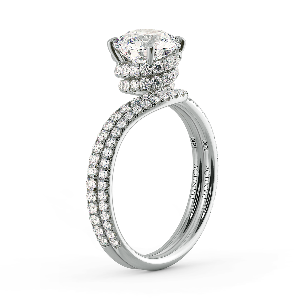 Abbraccio Swirl Diamond Engagement Ring — image 6 of 9