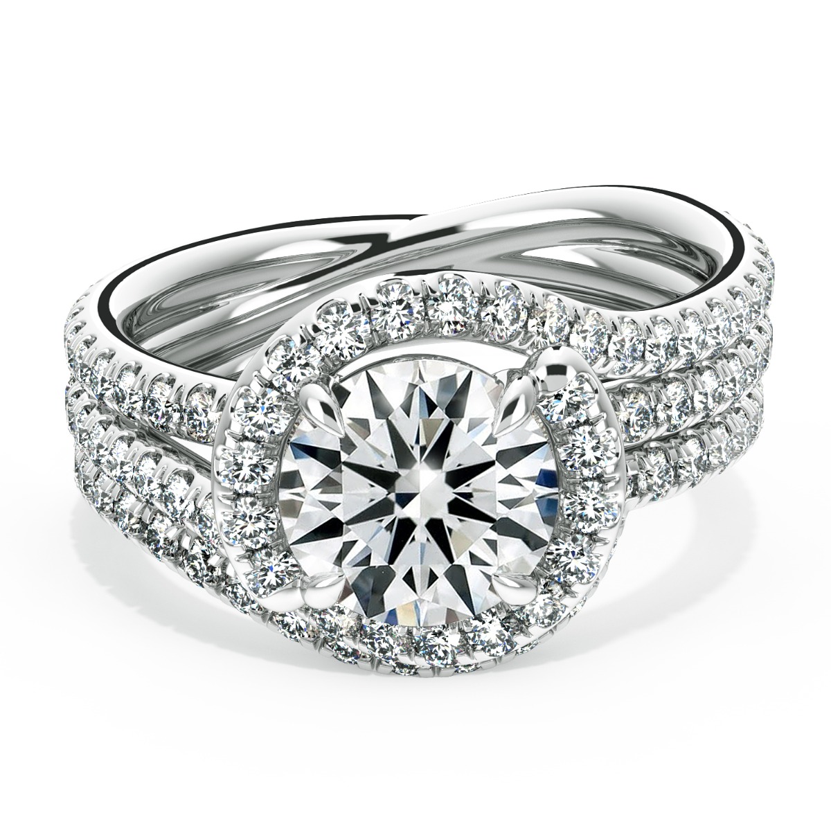 Abbraccio Unique Swirl Engagement Ring — image 4 of 9