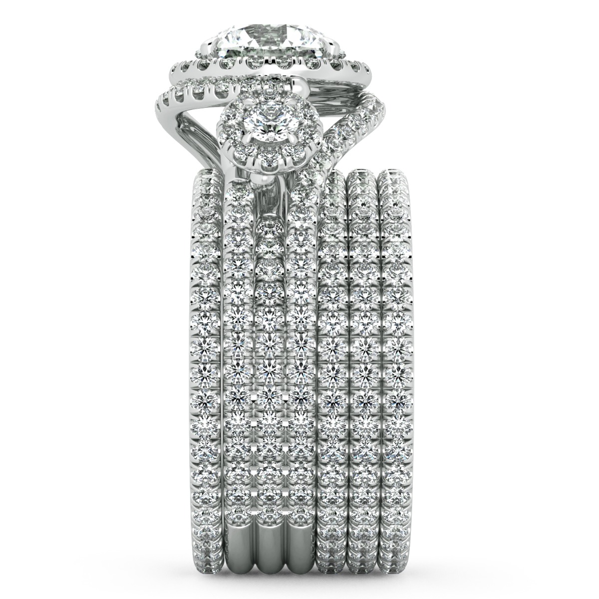 Abbraccio Unique Three Stone Engagement Ring — image 7 of 9