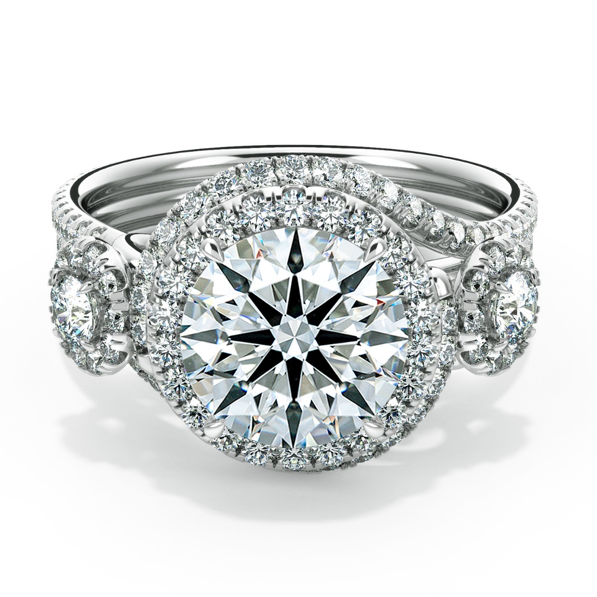 Abbraccio Unique Three Stone Engagement Ring — image 9 of 9
