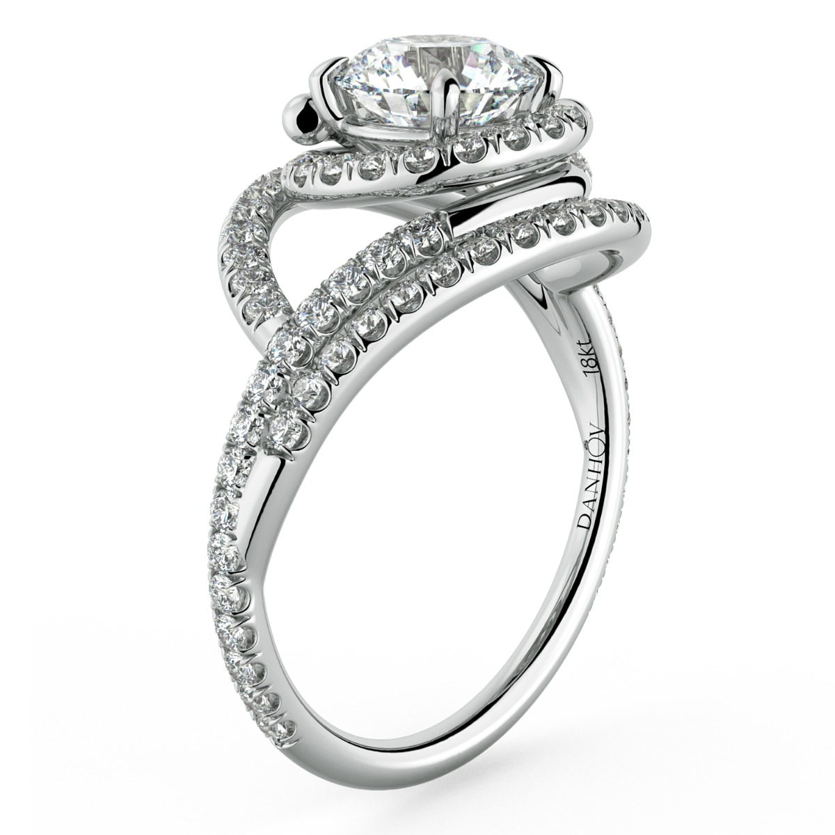Abbraccio Double Swirl Diamond Engagement Ring — image 2 of 9