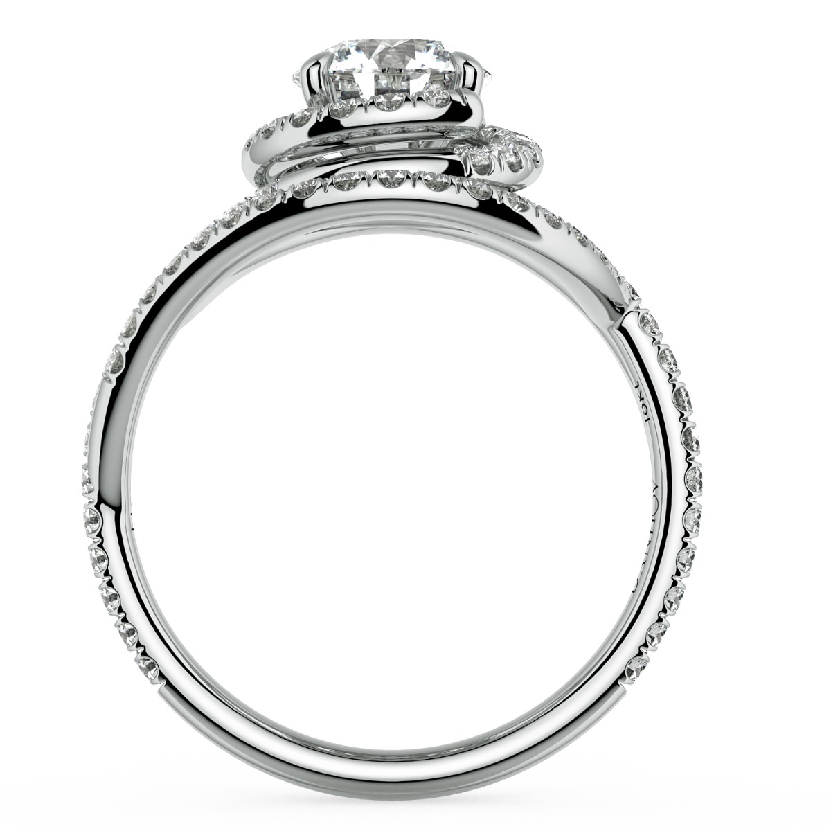 Abbraccio Double Swirl Diamond Engagement Ring — image 3 of 9