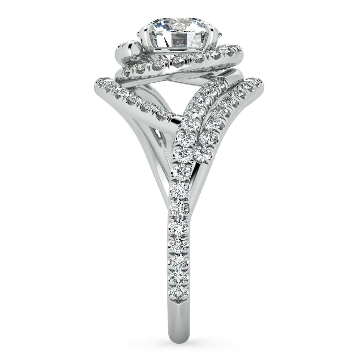 Abbraccio Double Swirl Diamond Engagement Ring — image 4 of 9