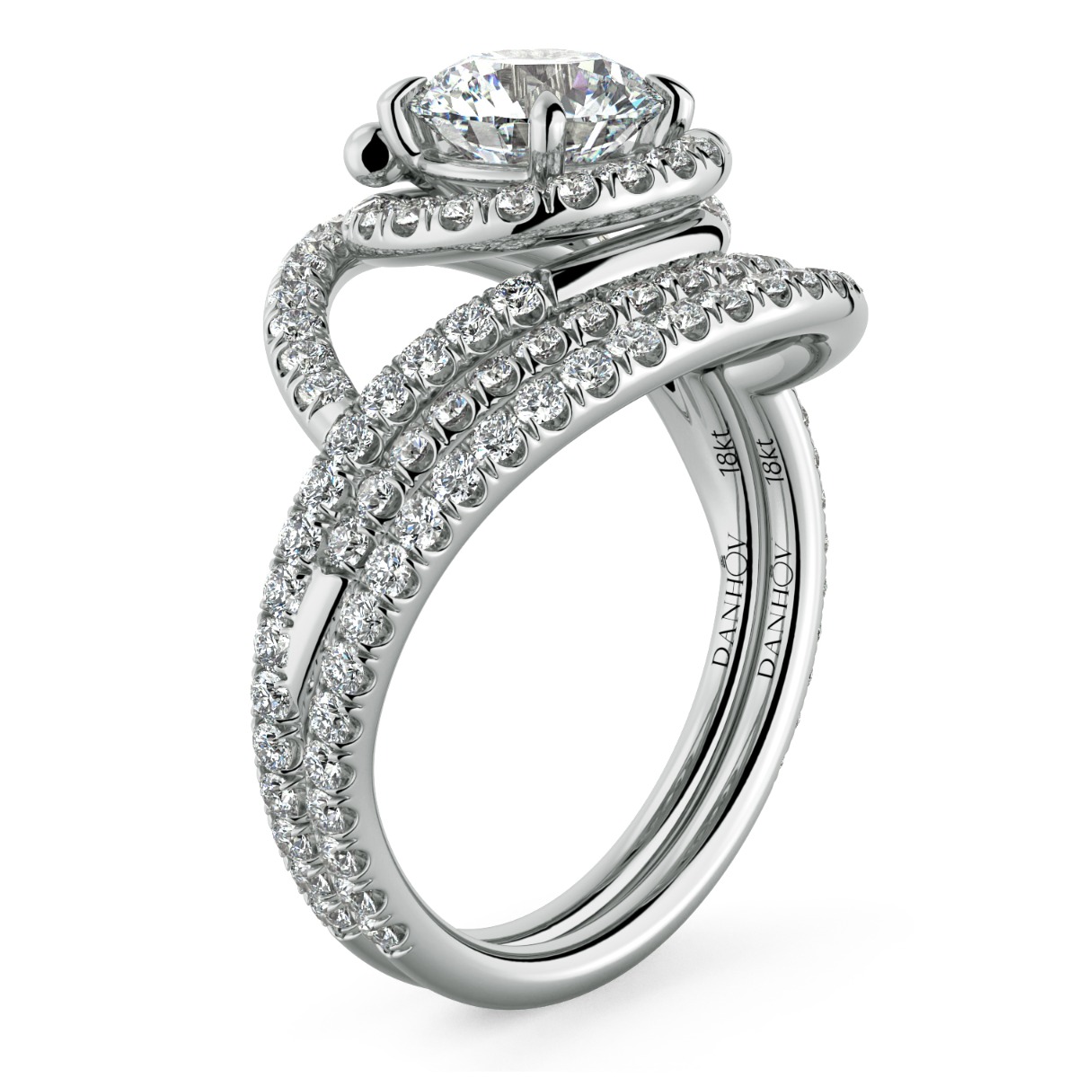 Abbraccio Double Swirl Diamond Engagement Ring — image 6 of 9