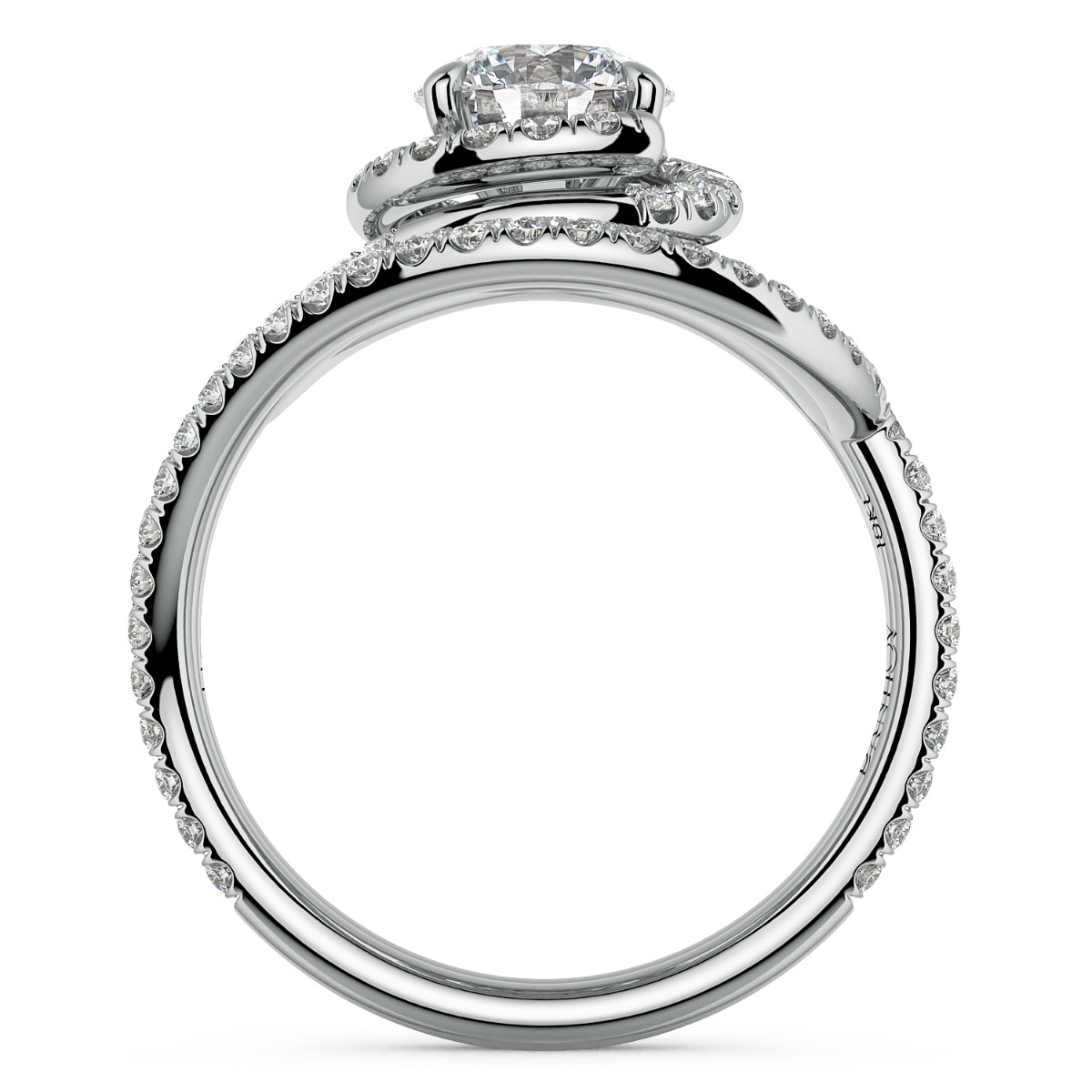 Abbraccio Double Swirl Diamond Engagement Ring — image 7 of 9