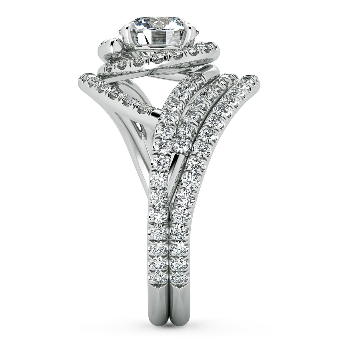 Abbraccio Double Swirl Diamond Engagement Ring — image 8 of 9