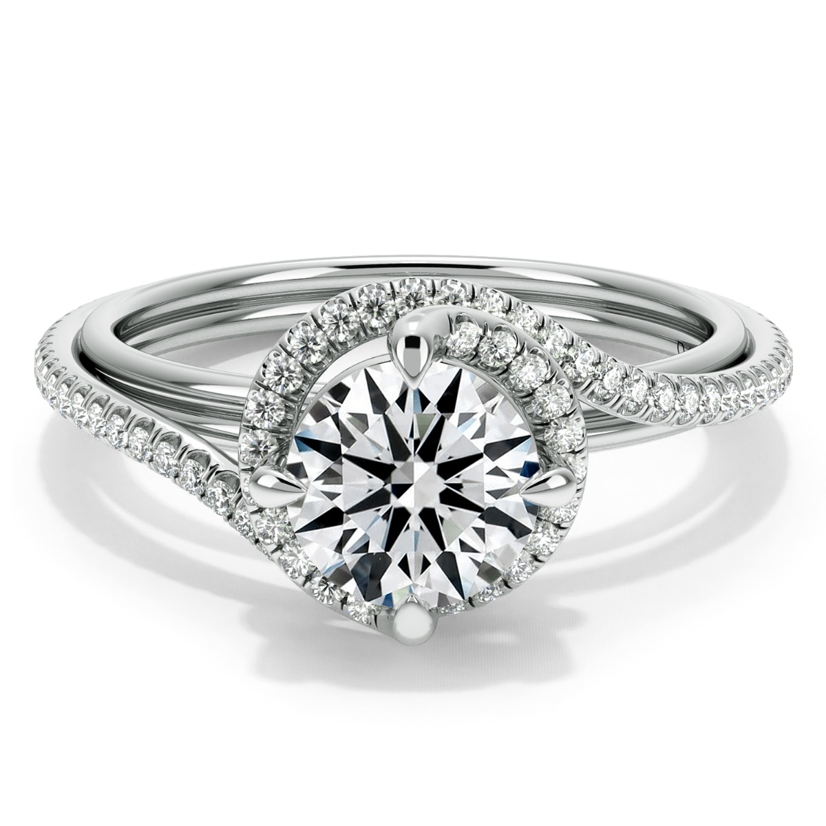 Abbraccio Triple Shank Diamond Engagement Ring — image 1 of 4