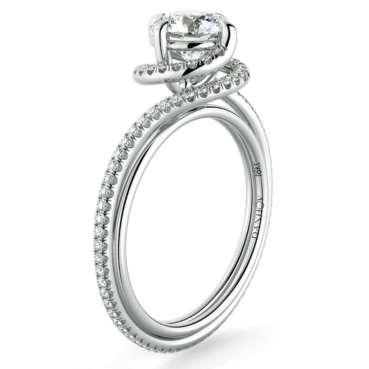 Abbraccio Triple Shank Diamond Engagement Ring — image 2 of 4