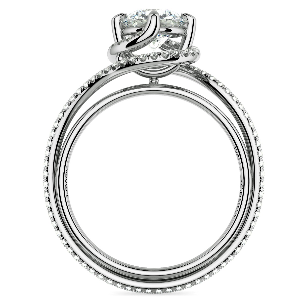 Abbraccio Triple Shank Diamond Engagement Ring — image 3 of 4