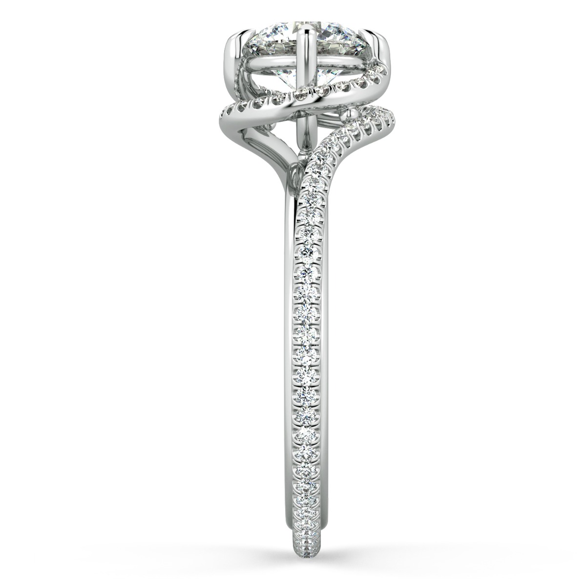 Abbraccio Triple Shank Diamond Engagement Ring — image 4 of 4