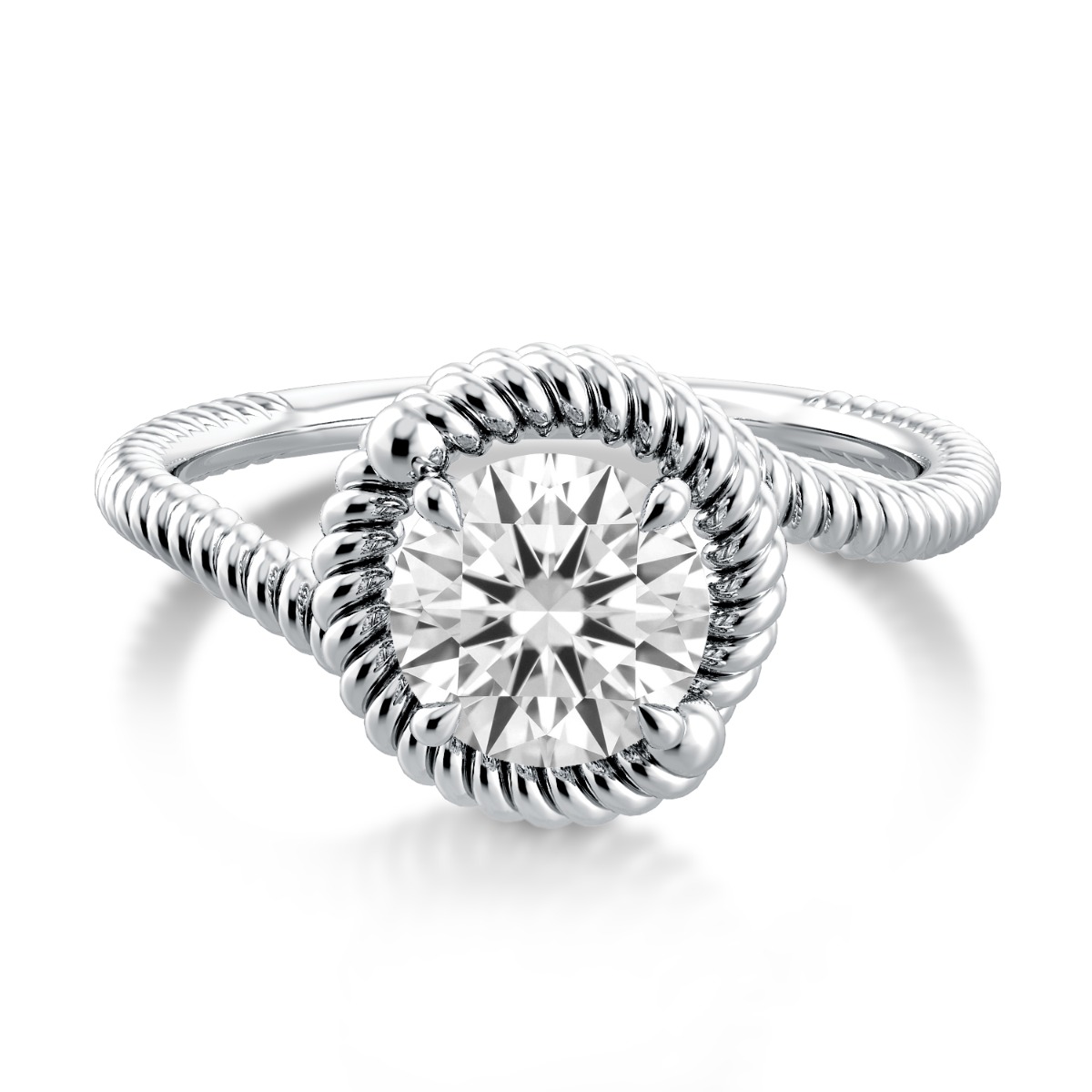 Abbraccio Twisted Shank Swirl Engagement Ring — image 1 of 4