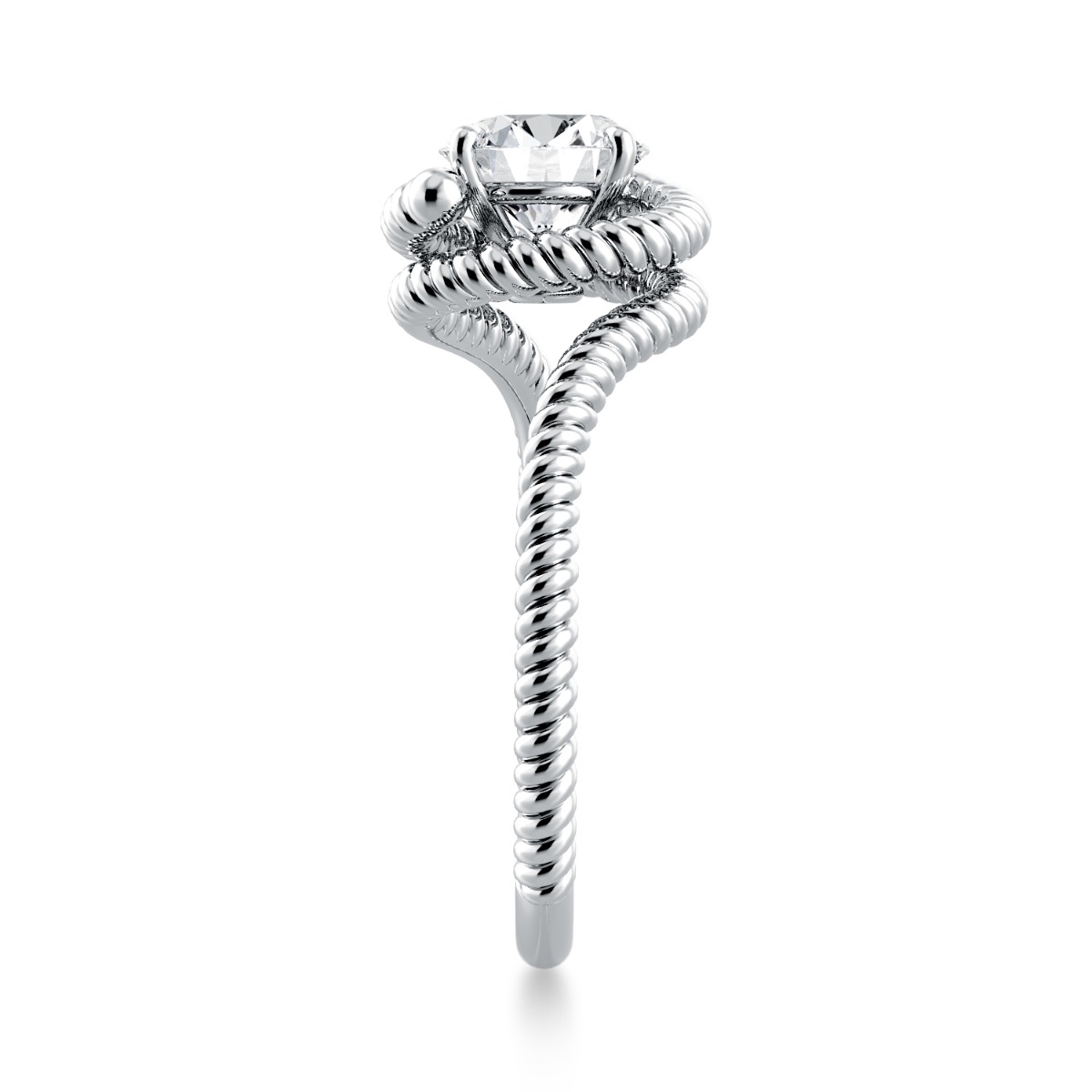 Abbraccio Twisted Shank Swirl Engagement Ring — image 4 of 4