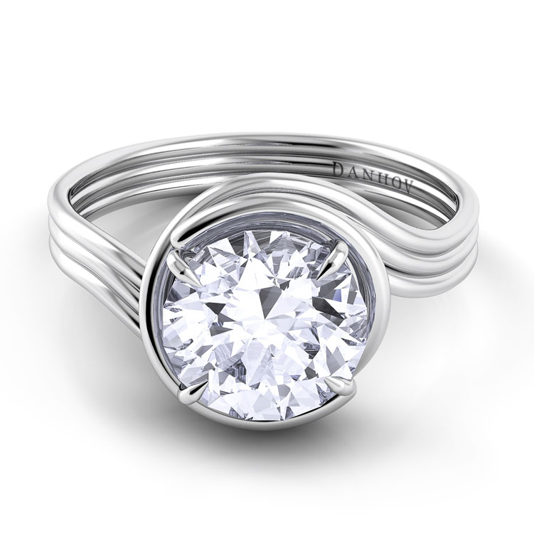 Abbraccio Award Winning Swirl Engagement Ring — image 2 of 4