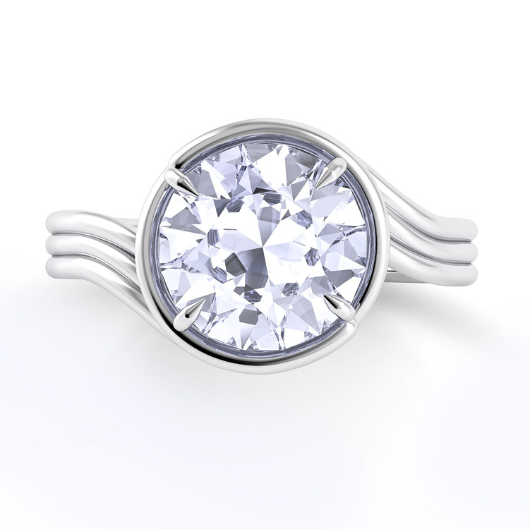 Abbraccio Award Winning Swirl Engagement Ring — image 3 of 4