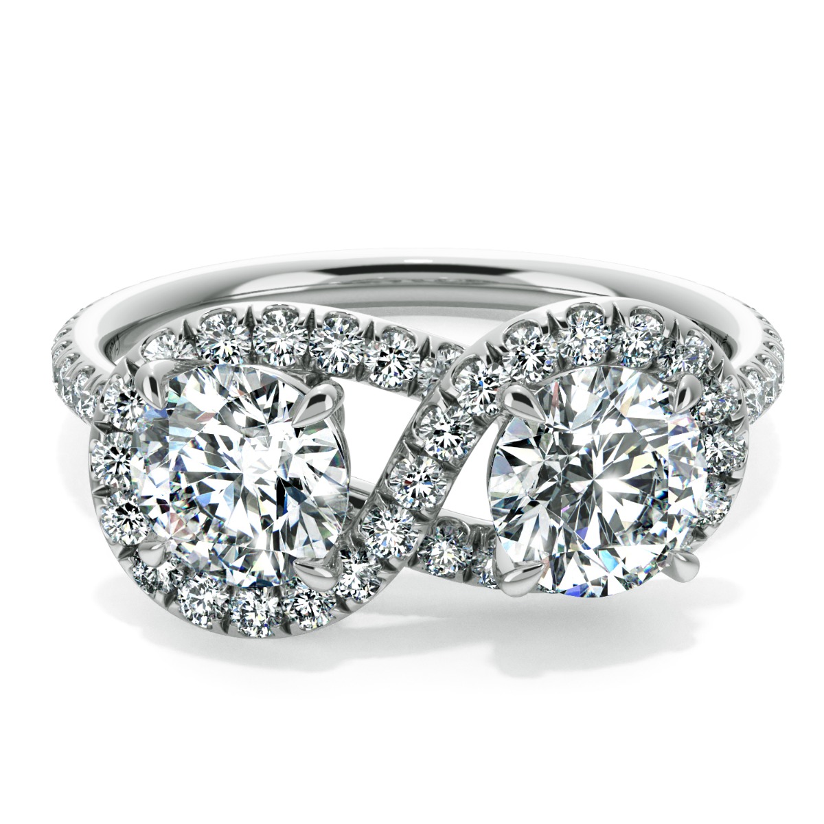 Abbraccio Infinity Single Shank Diamond Engagement Ring — image 1 of 9