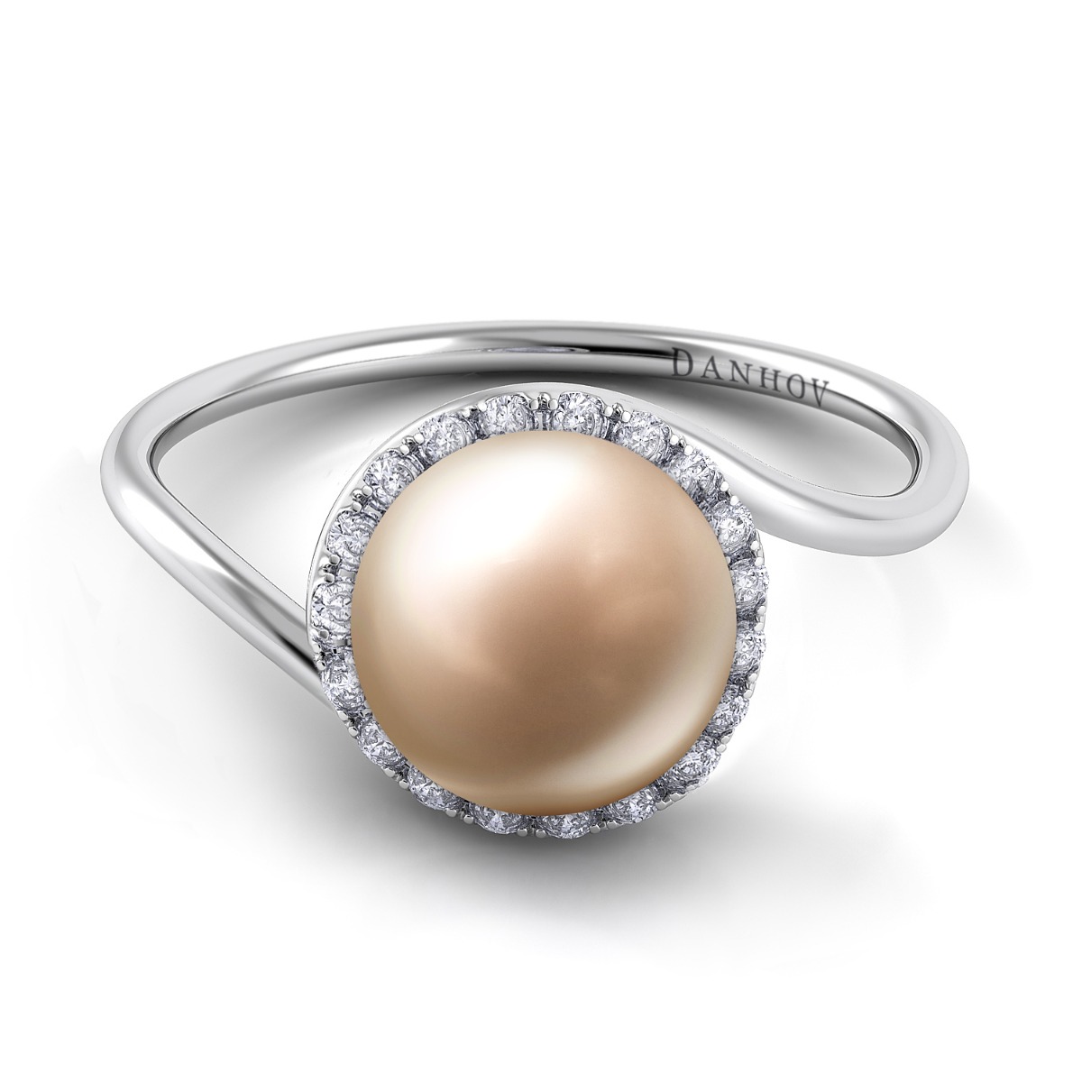 Abbraccio Swirl Pearl Diamond Ring — image 2 of 2