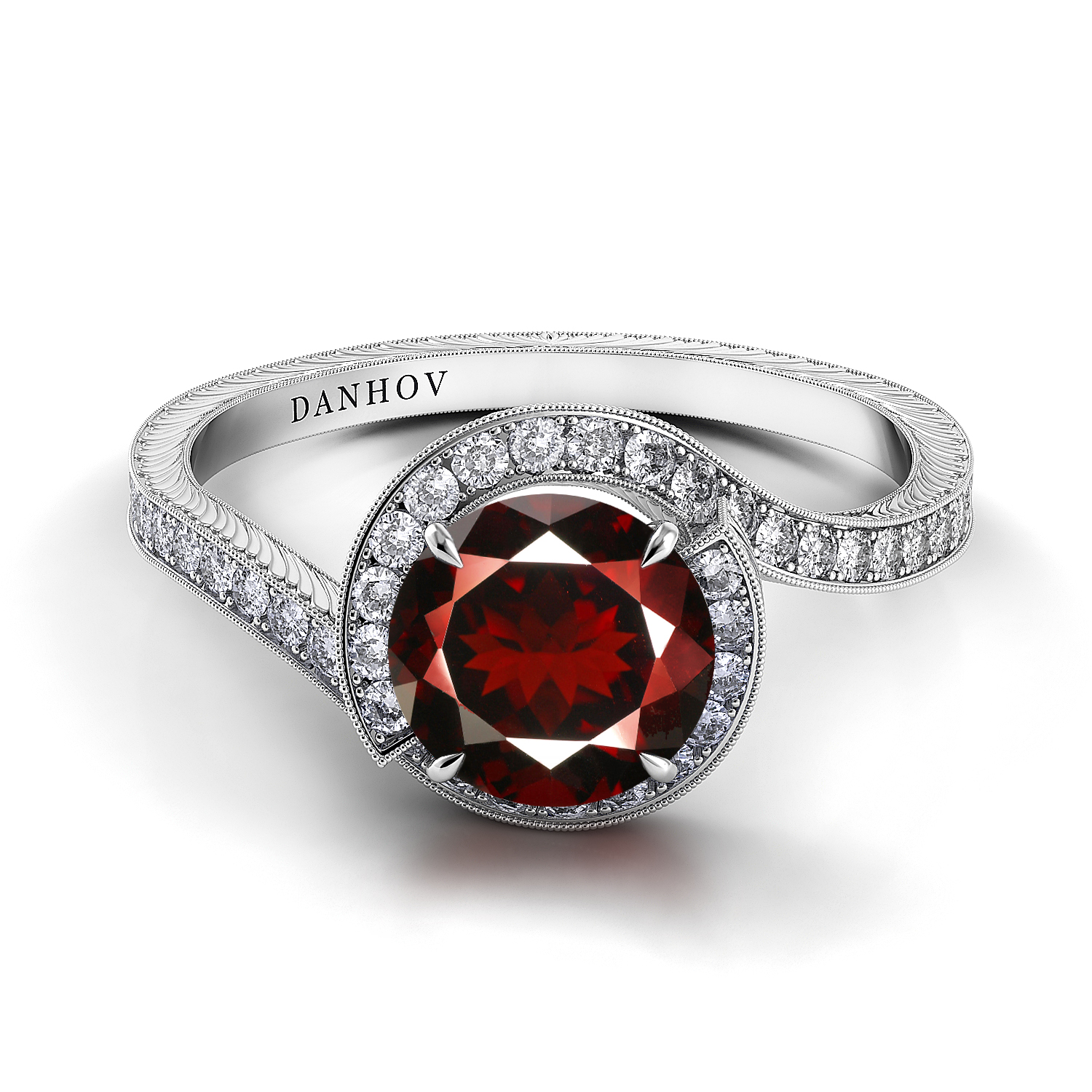 Abbraccio Swirl Garnet Ring — image 1 of 1