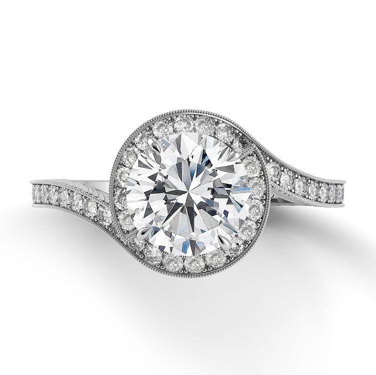 Abbraccio Swirl Engagement Ring — image 3 of 4