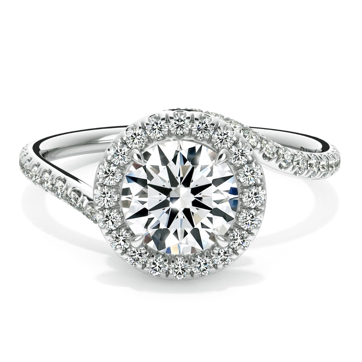 Abbraccio Swirl Diamond Engagement Ring — image 1 of 9