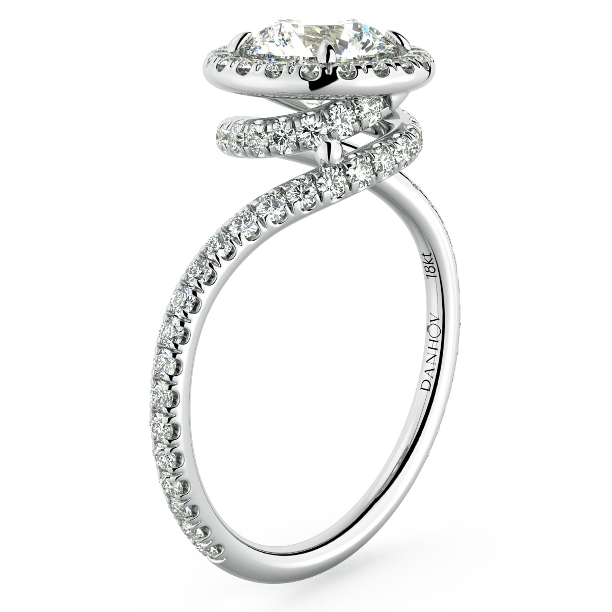 Abbraccio Swirl Diamond Engagement Ring — image 2 of 9