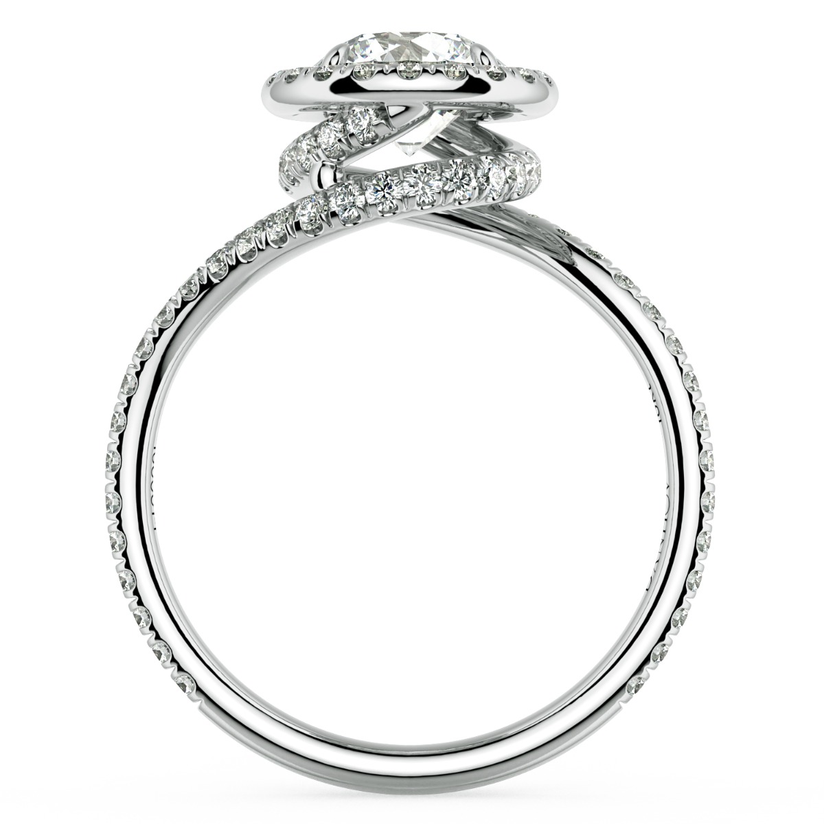 Abbraccio Swirl Diamond Engagement Ring — image 3 of 9