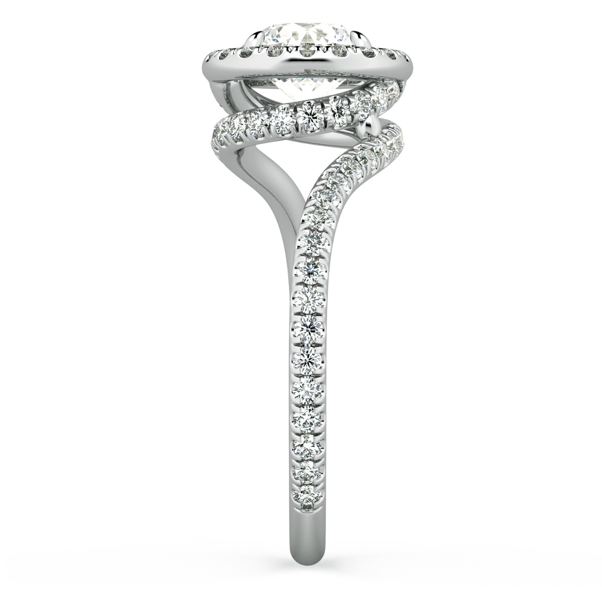 Abbraccio Swirl Diamond Engagement Ring — image 4 of 9