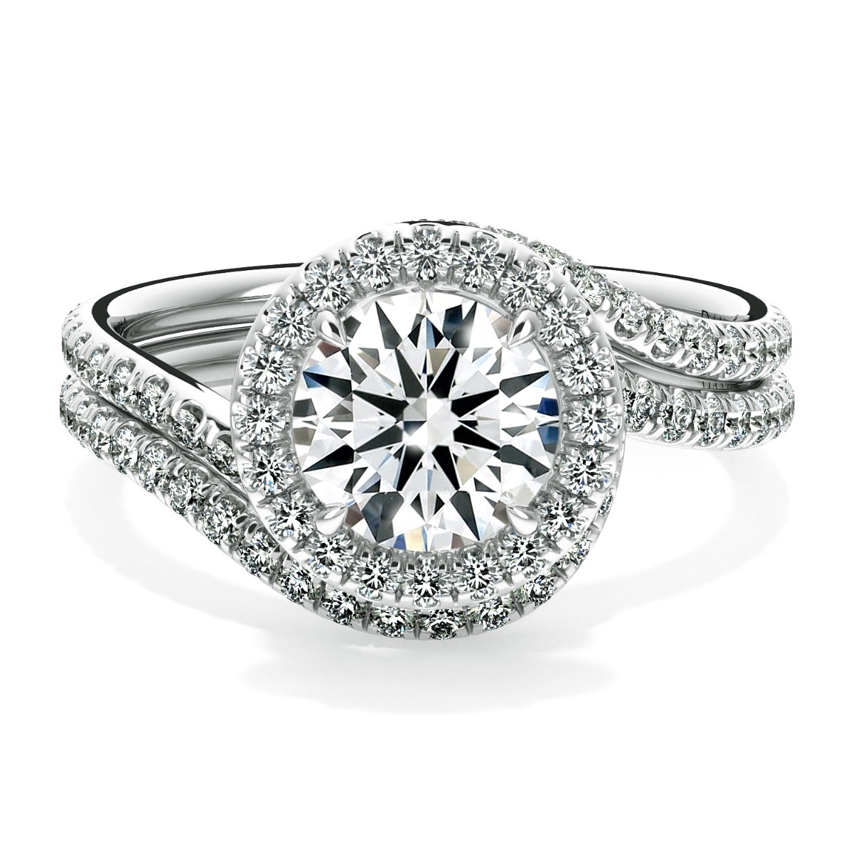 Abbraccio Swirl Diamond Engagement Ring — image 5 of 9