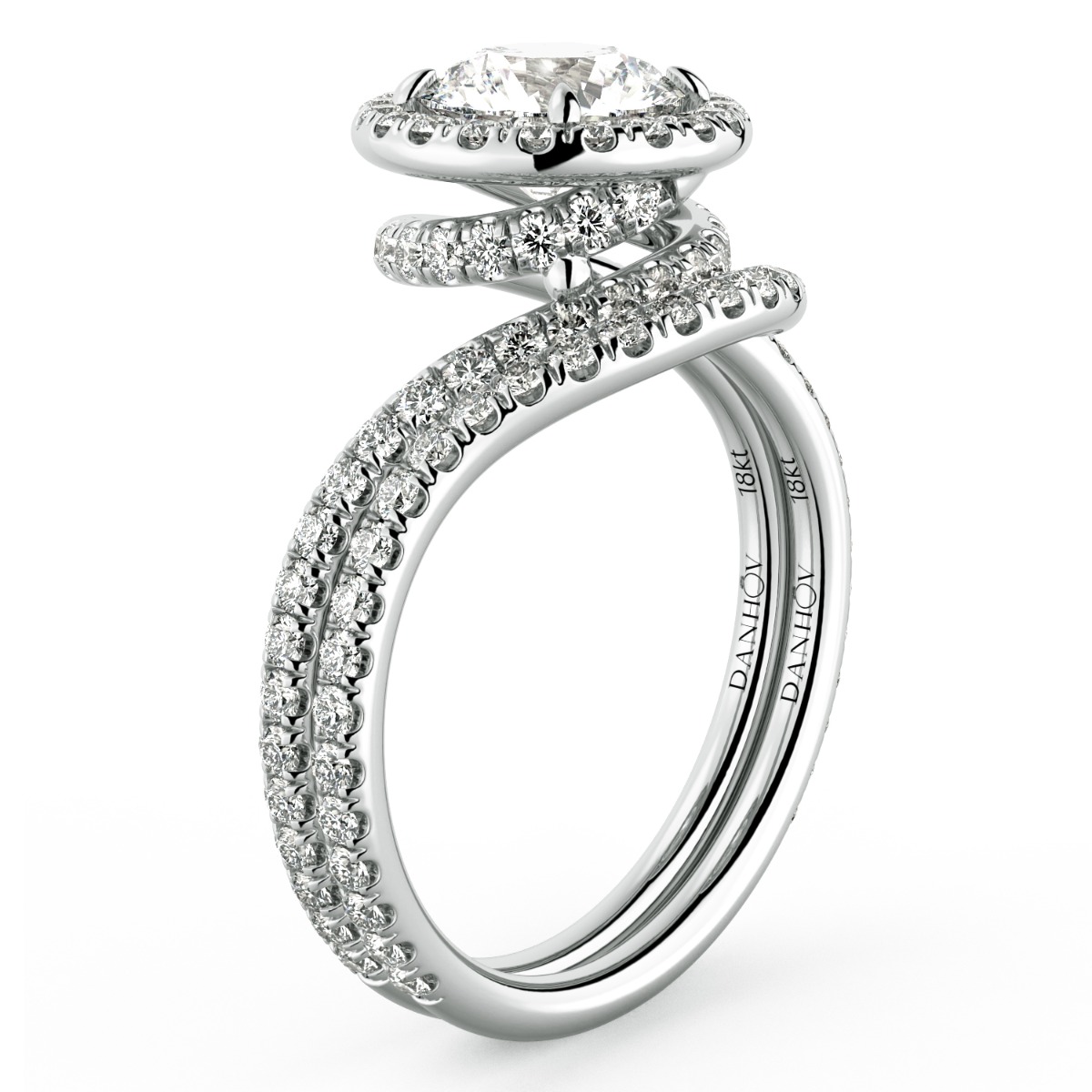 Abbraccio Swirl Diamond Engagement Ring — image 6 of 9