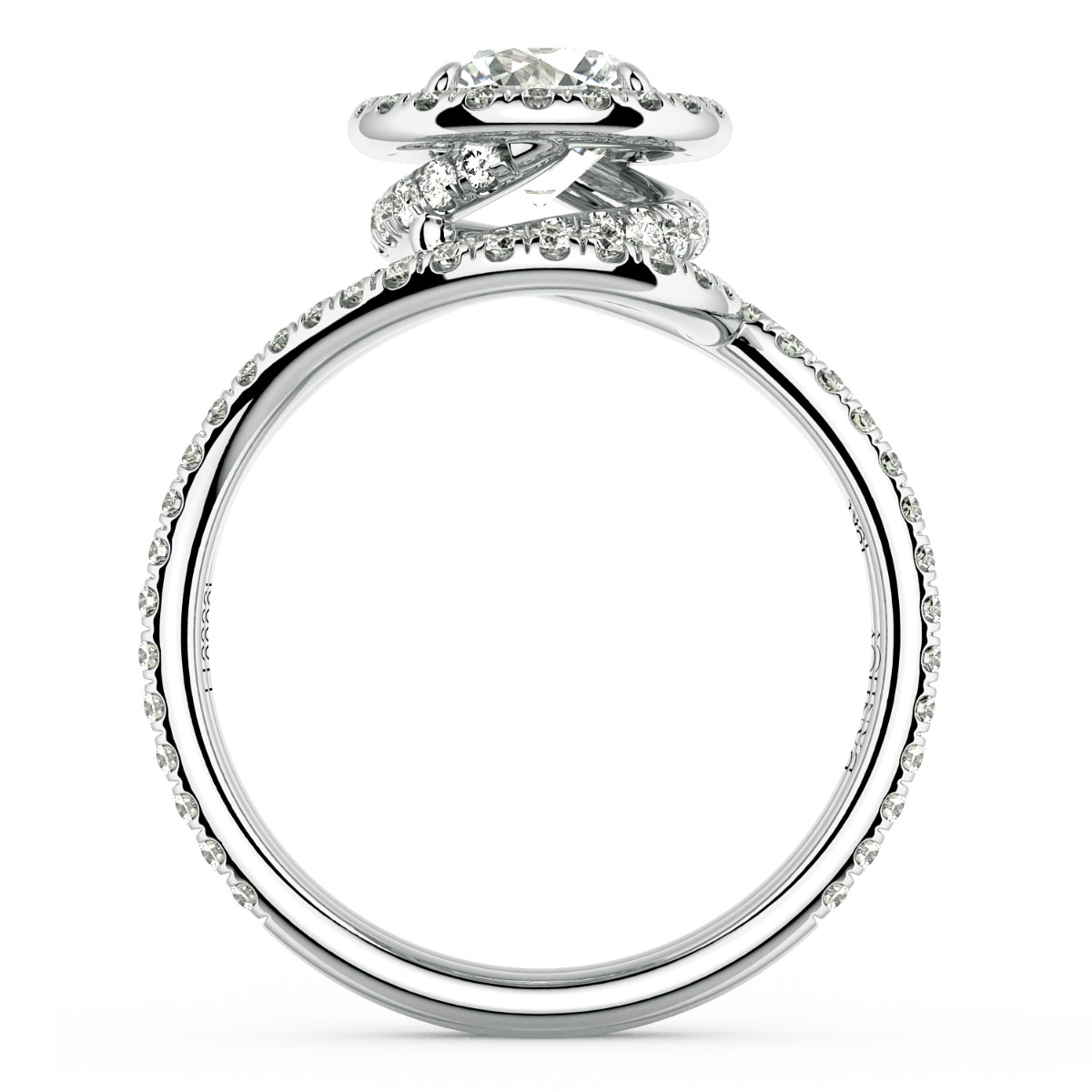 Abbraccio Swirl Diamond Engagement Ring — image 7 of 9