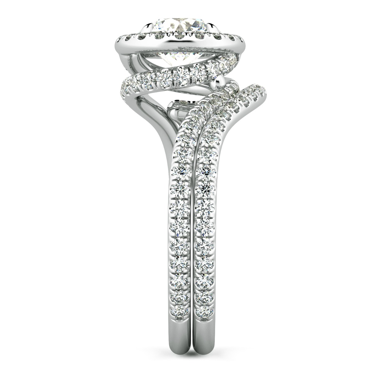 Abbraccio Swirl Diamond Engagement Ring — image 8 of 9
