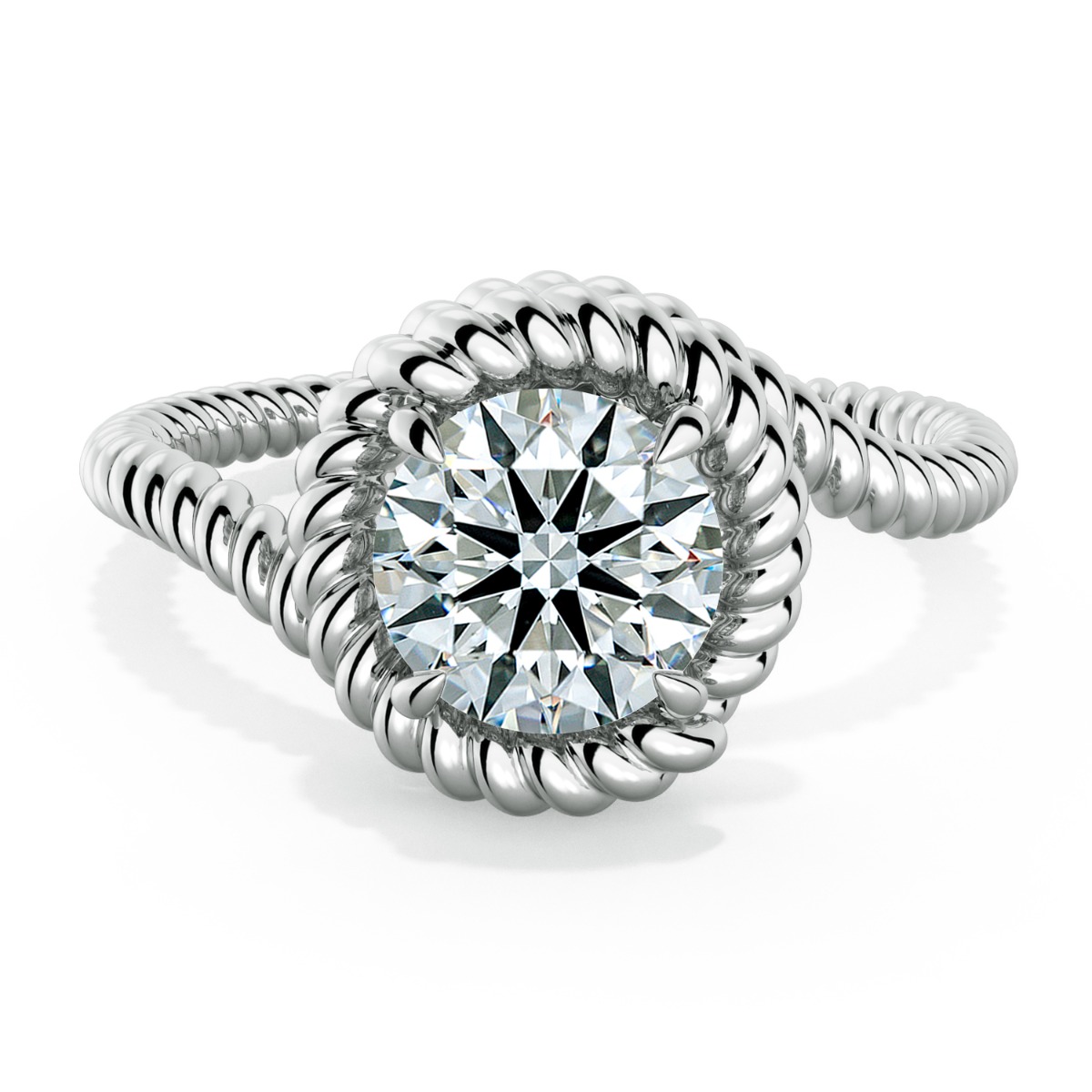 Abbraccio Braided Swirl Engagement Ring — image 1 of 9