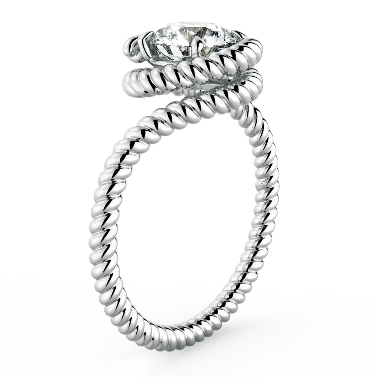 Abbraccio Braided Swirl Engagement Ring — image 2 of 9