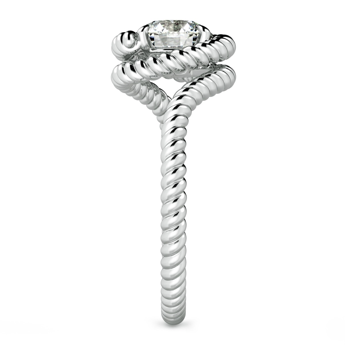 Abbraccio Braided Swirl Engagement Ring — image 4 of 9